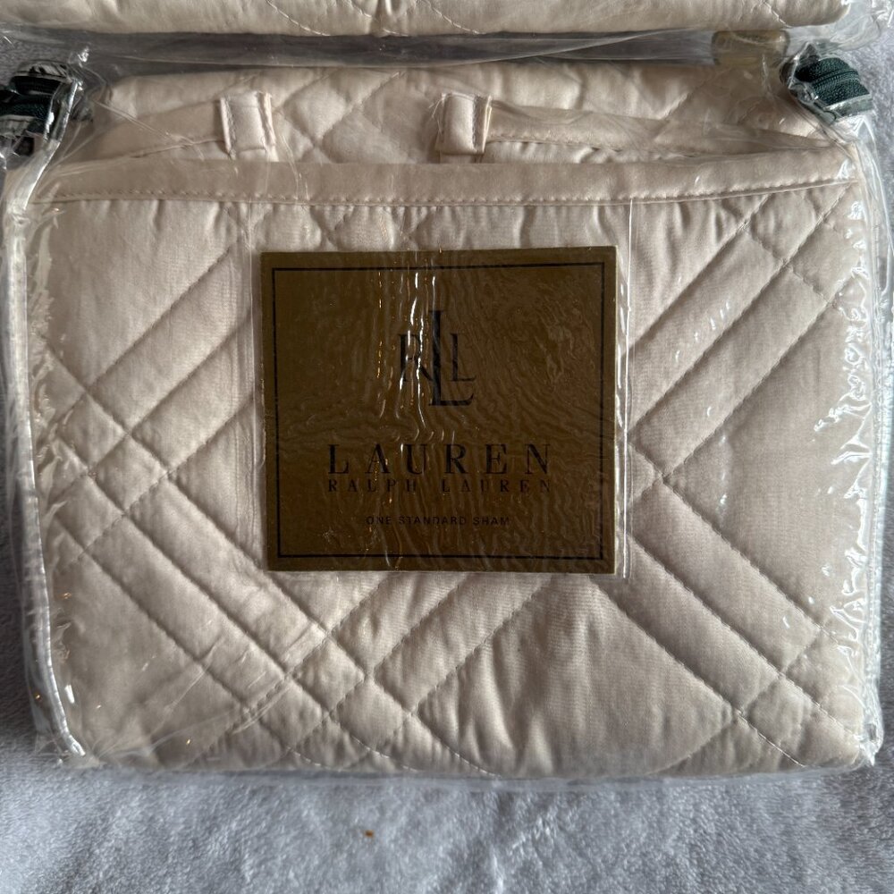 Ralph Lauren Antoinette Sateen Quilted Standard Shams and Queen Quilt - Picture 7 of 9
